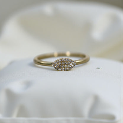 Diamond Pavé Eye Ring in 14k Gold