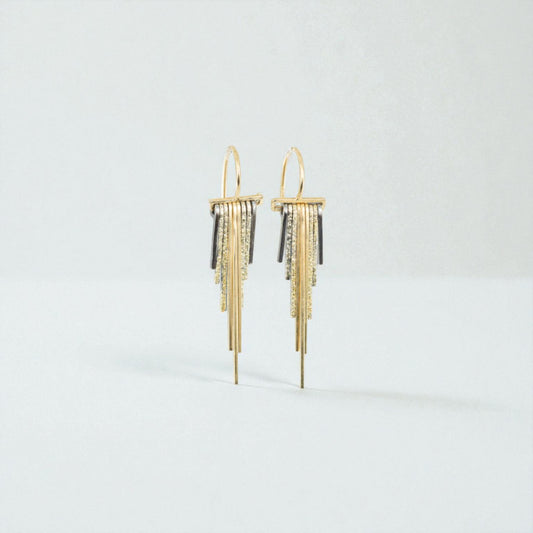 Mini Decidedly Deco Earrings in Recycled Gold & Silver