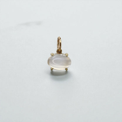 14k Yellow Gold Moonstone Pendant—3.39-ct Oval Cabochon, East-to-West Setting