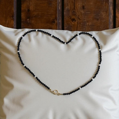 Onyx and Pearl Bead Necklace - Petra Star