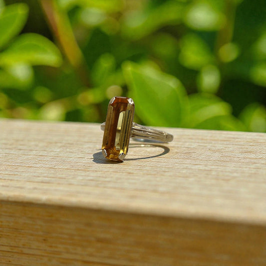 Art Deco Paste Ring in 10k Yellow Gold - Petra Star