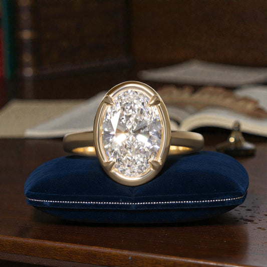 Oval Solitaire in 14k Yellow Gold