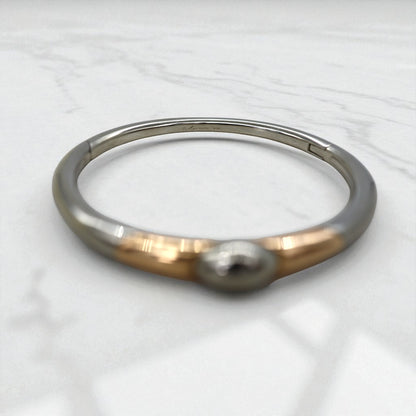 Pascal LaCroix Designer Men’s Bangle – 14k White & Rose Gold, Seamless Clasp, 60g - Petra Star