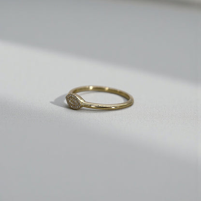 Diamond Pavé Eye Ring in 14k Gold