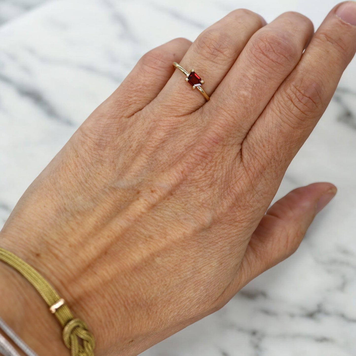 Petra Star Red Spinel Solitaire 14ky Gold Ring