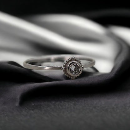 Platinum & Upcycled Diamond Solitaire Ring – Ornate Bezel | Petra Star - Petra Star