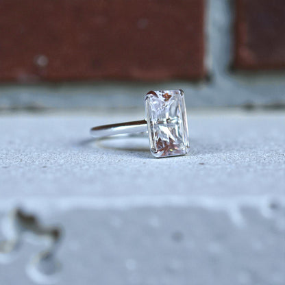 Danburite Solitaire in 14k White Gold