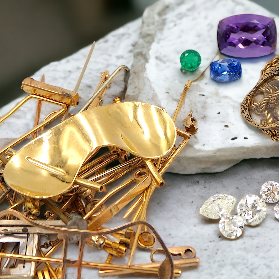 Saybrook Home Gold and Gems Reuse Service, offering sustainable jewelry recycling and repurposing of gold and gemstones.