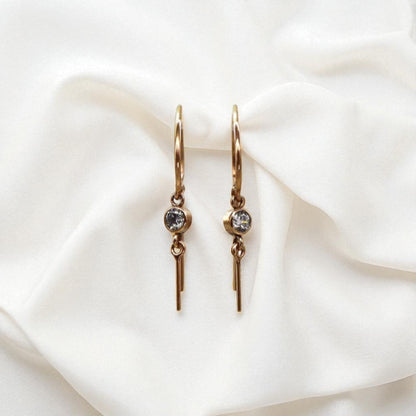 Custom 14k Rose Gold Diamond Bling Earring – Single, Recycled Earth-Mined Diamond Bezel | Petra Star - Petra Star