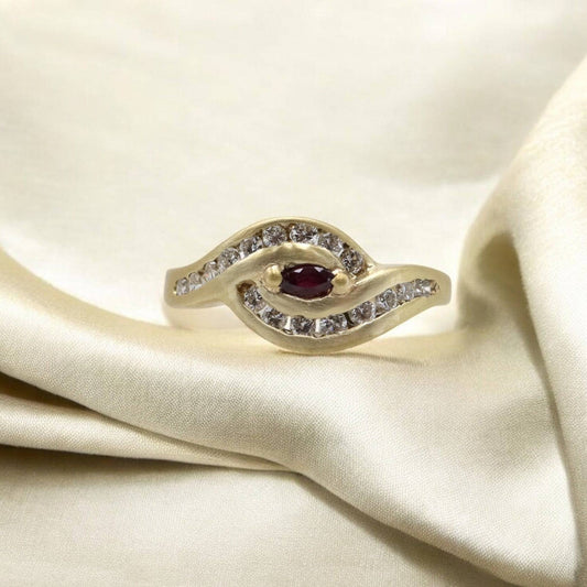The Nostalgic Wave Ruby Diamond Ring: A Timeless Tribute to '80s Glamour - Petra Star