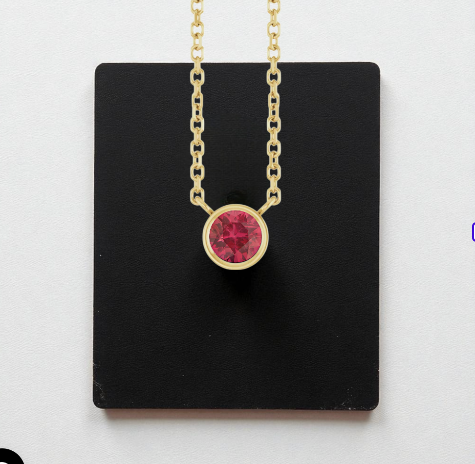 Petra Star ruby necklace with a vibrant red gemstone choker design, showcasing a glamorous and elegant jewelry piece.