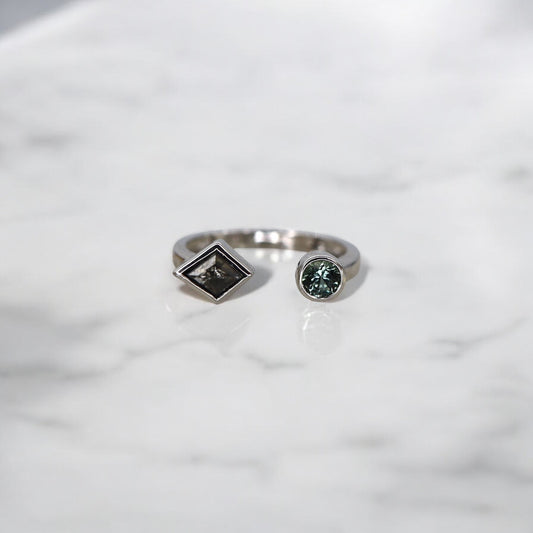 Teal Blue Tourmaline Ring