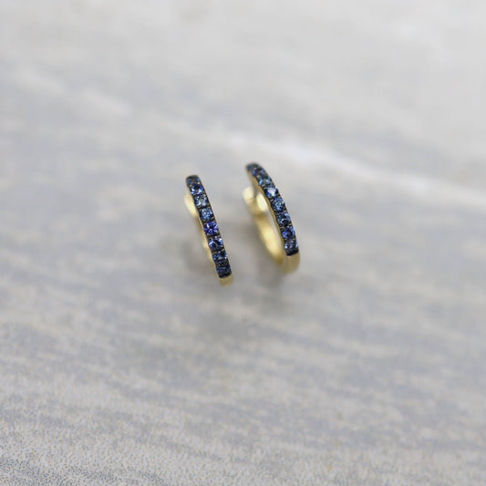 Sapphire Huggie Earring in 14k Gold - Petra Star