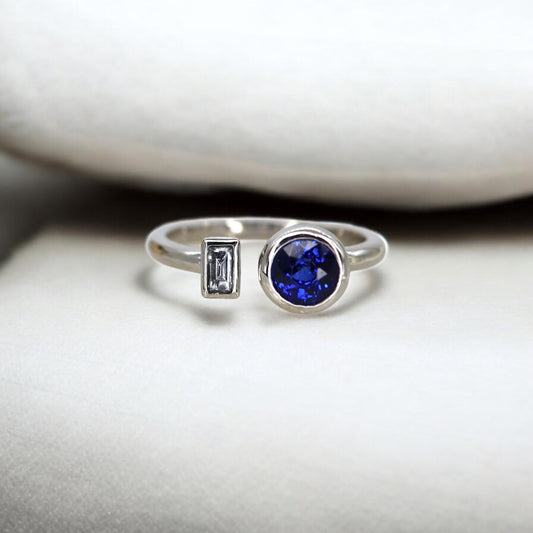 Toi et Moi Sapphire and Diamond Ring