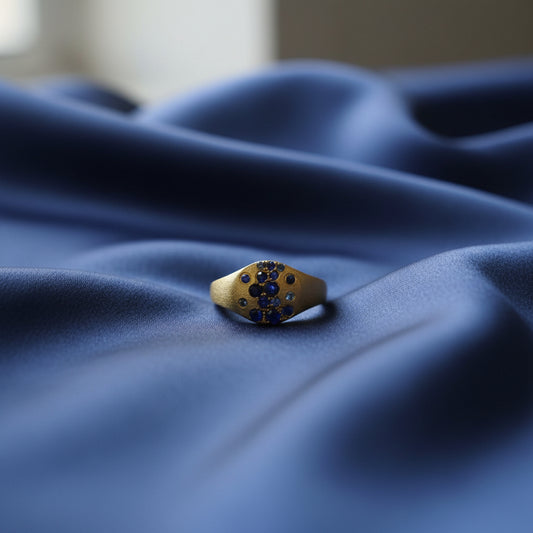 Signet Gradient Sapphire Band in 14k Gold - Petra Star