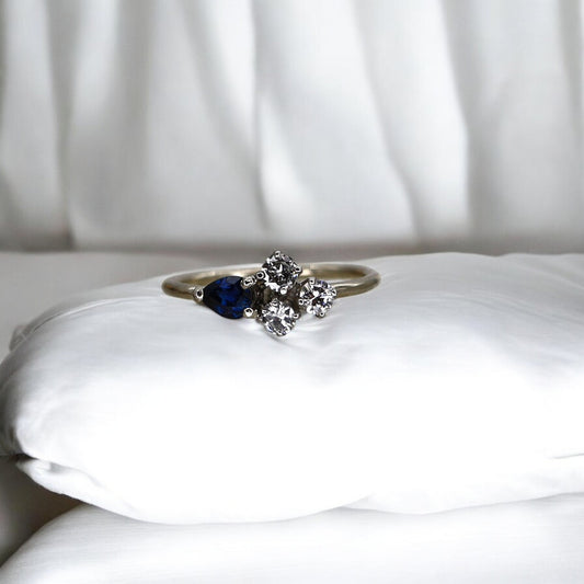 Quatrefoil Sapphire and Diamond Ring