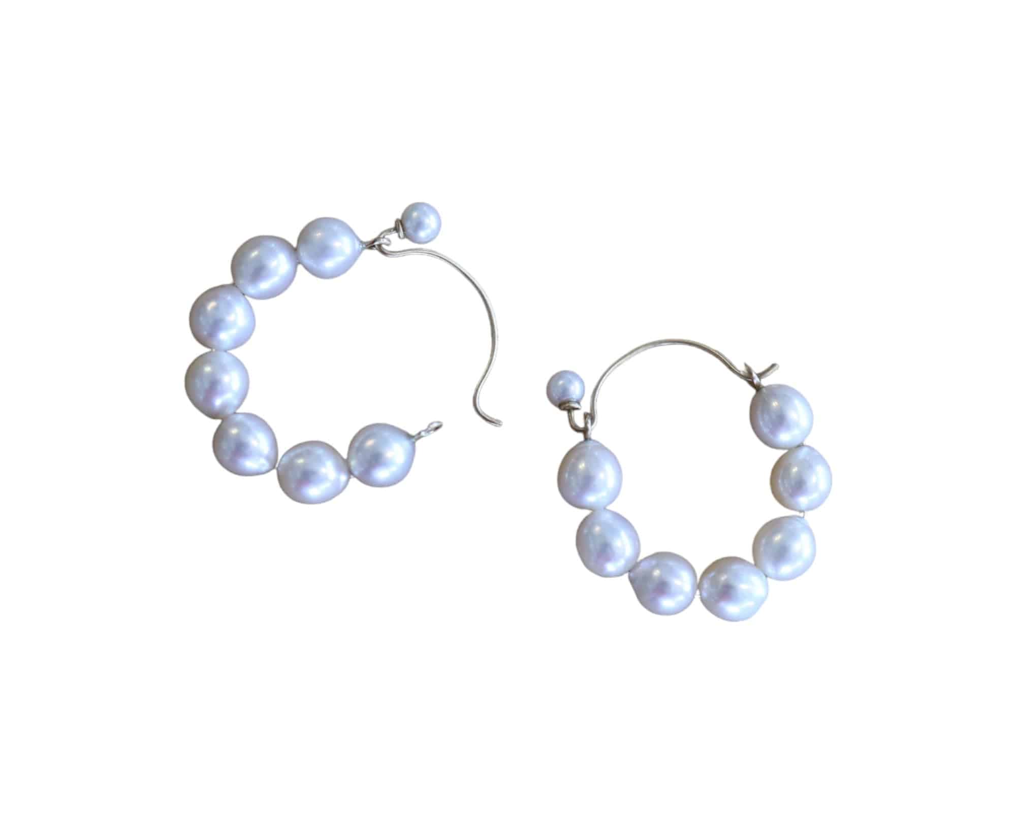 Dan-yell Sarah Pearl Hoops earrings featuring elegant pearl accents and classic hoop design.