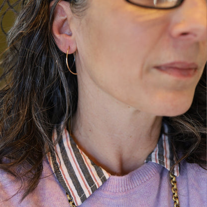 Mixed-Metal Ribbon Hoop Earrings