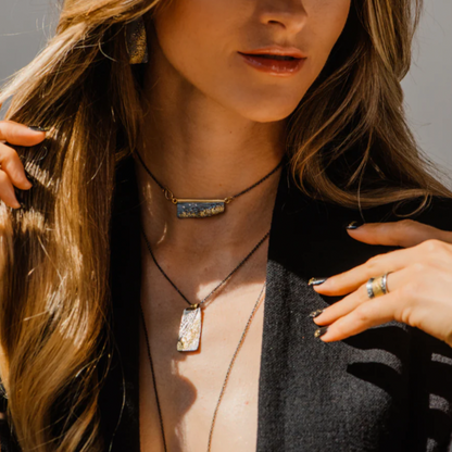 Strata Necklace - 22k/18k Gold, Oxidized Silver + Reclaimed Diamonds - Petra Star
