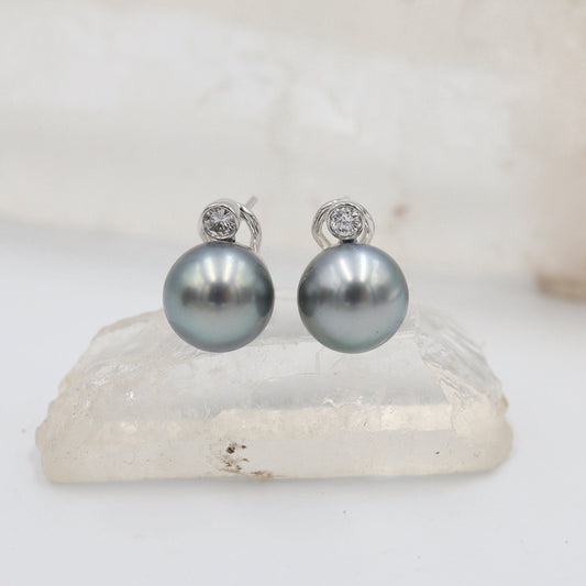 Diamond and Pearl Earrings