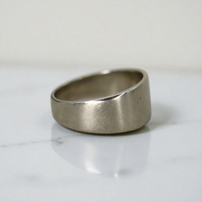 Vintage 14k White Gold Cigar Band – Flat Profile, Size 5.5, 4g Solid Gold