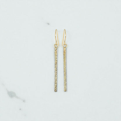 22k/18k Gold & Oxidized Silver Terra Bar Stick Earrings