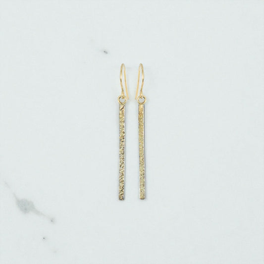 22k/18k Gold & Oxidized Silver Terra Bar Stick Earrings
