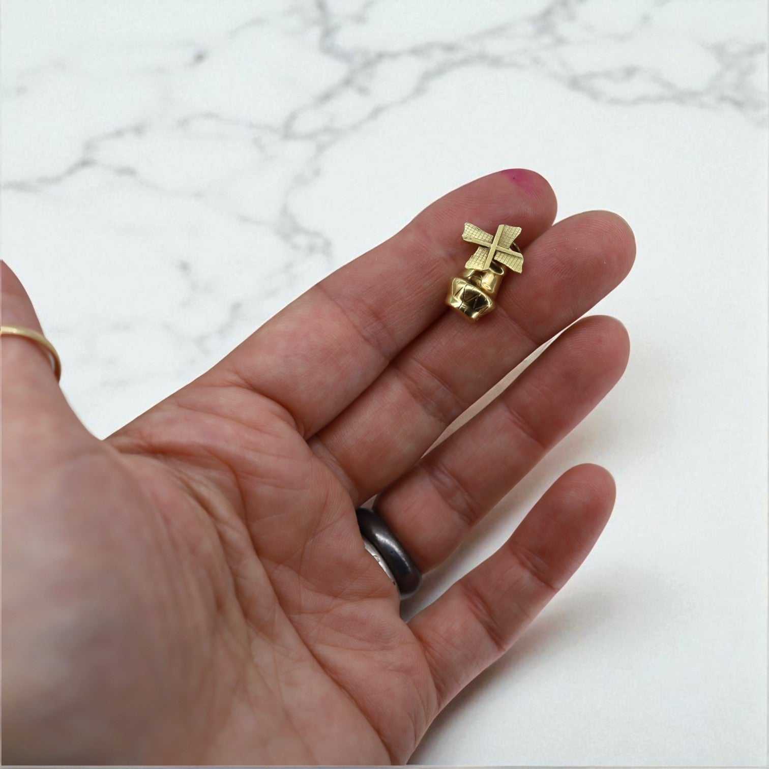 14k Gold Windmill Charm with Movable Blades - Petra Star