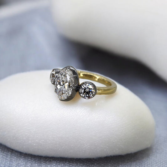 Bespoke Georgian Inspired Three-Stone Ring