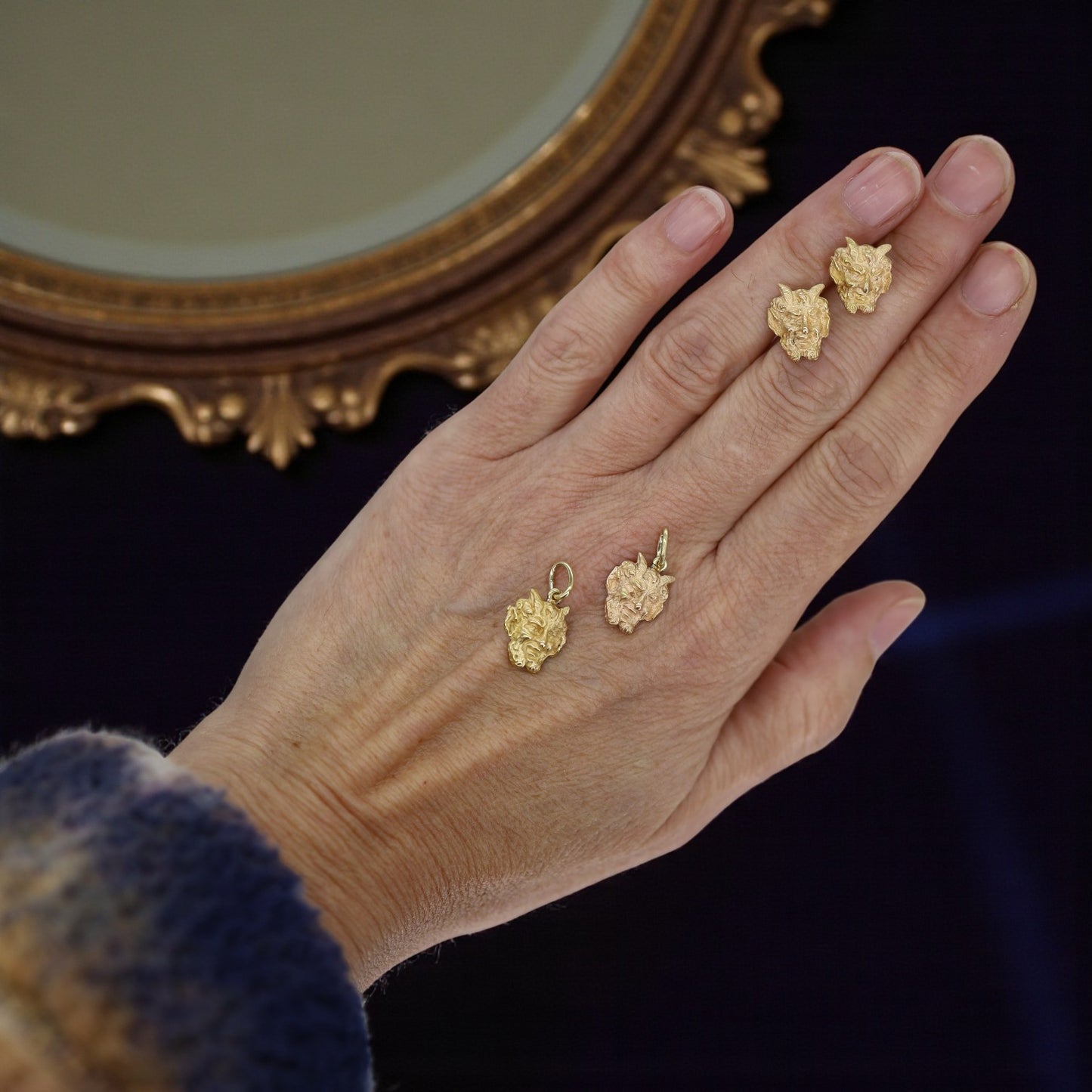 Vintage Devil Earrings in 18k Yellow Gold