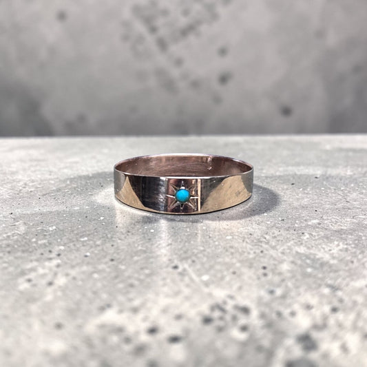 Victorian 10k Rose Gold Gypsy-Set Cigar Band with Recycled Diamond - Petra Star