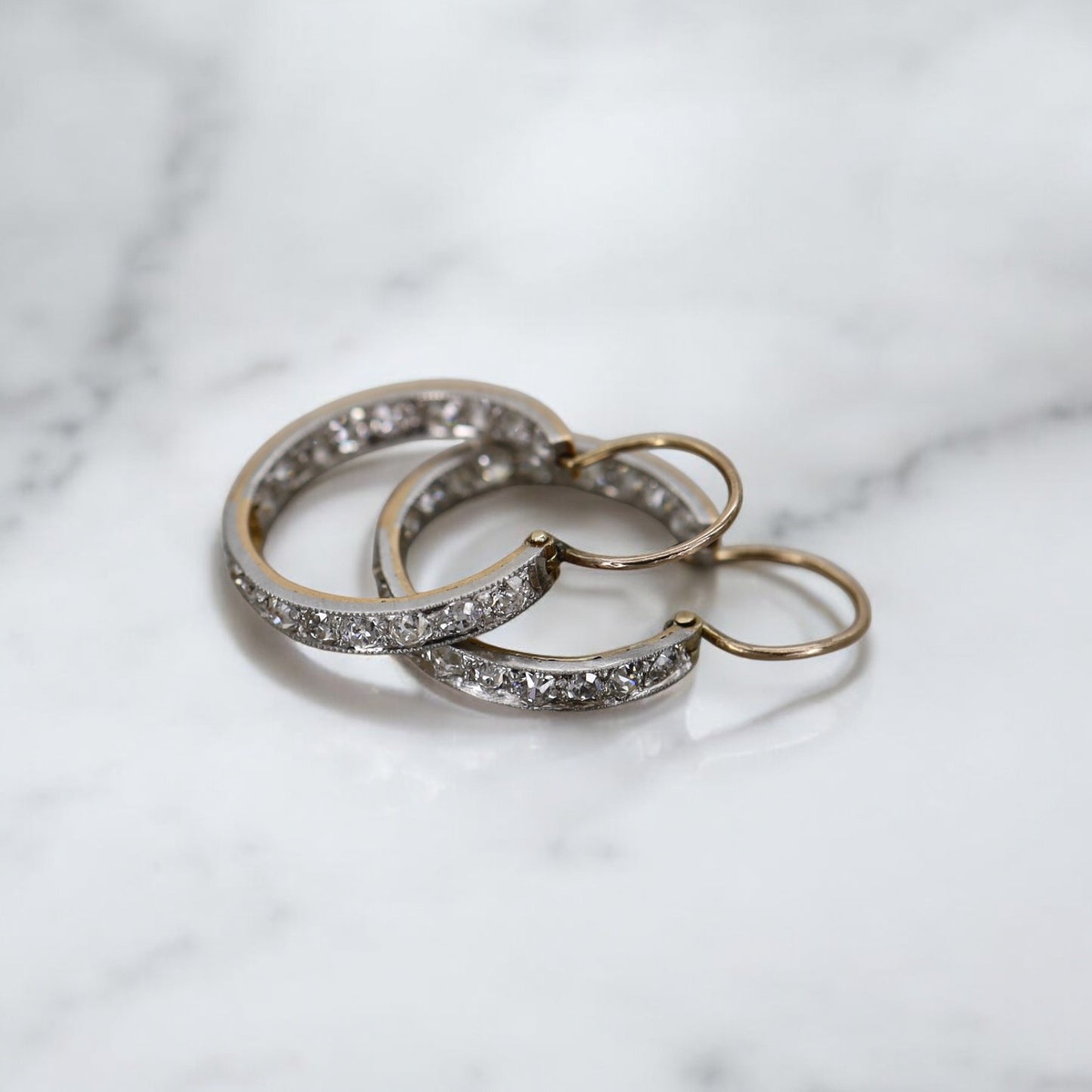 Victorian Diamond Inside-Out Hoop Earrings - Petra Star