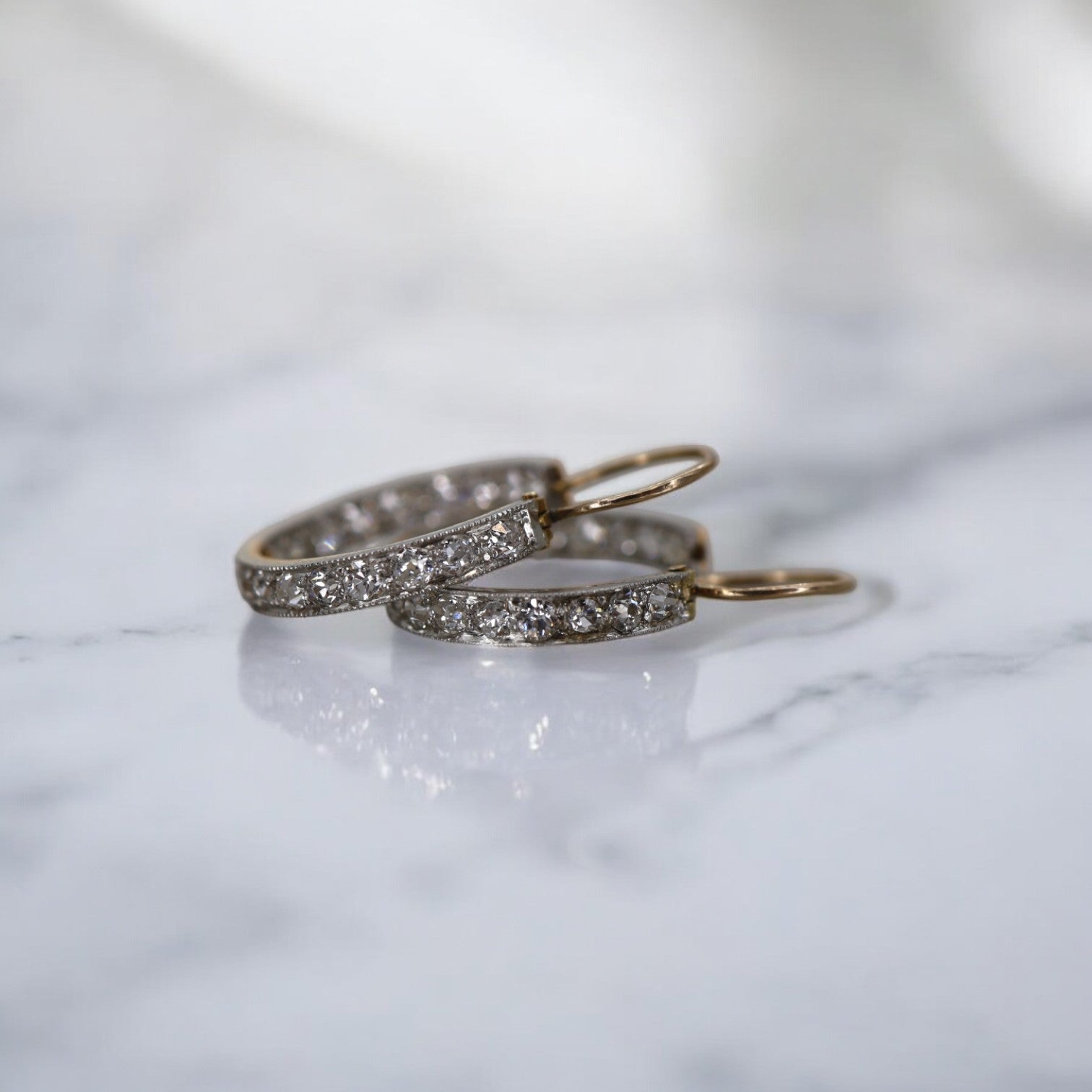 Victorian Diamond Inside-Out Hoop Earrings - Petra Star