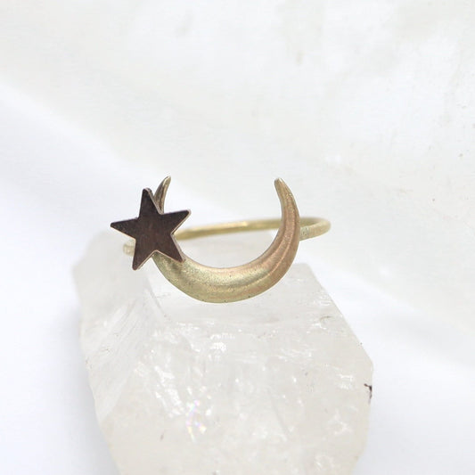 gold ring moon ring