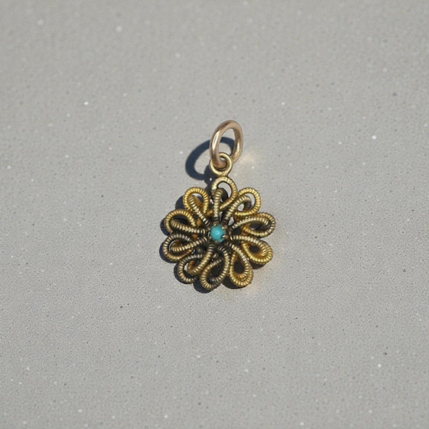 Victorian Turquoise & 10k Gold Pendant