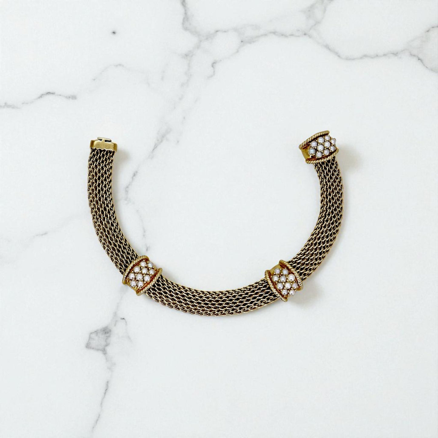 Vintage 14k Mesh Weave Bracelet - Petra Star
