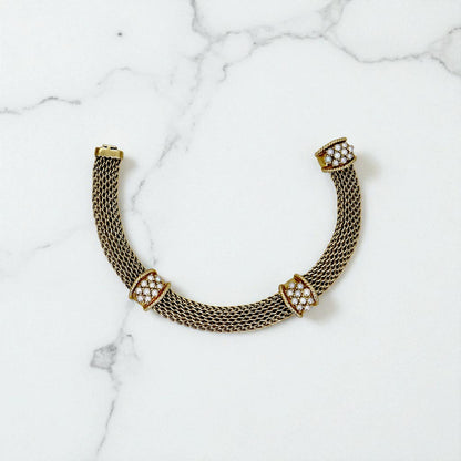 Vintage 14k Mesh Weave Bracelet - Petra Star