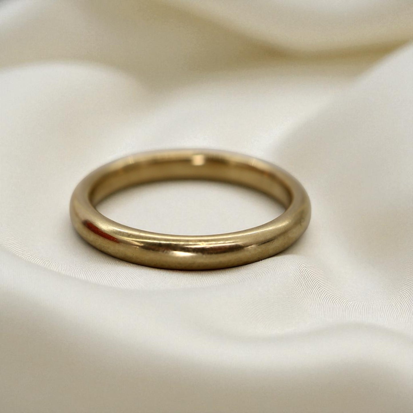 18k Gold Band Ring – Buttery Yellow Gold, 3mm Wide, Vintage-Heavy Tube Style - Petra Star