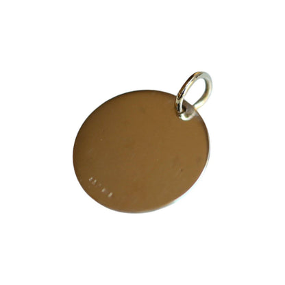 Mid Century 10k Gold Disc Pendant 20 MM x 0.72 MM thick