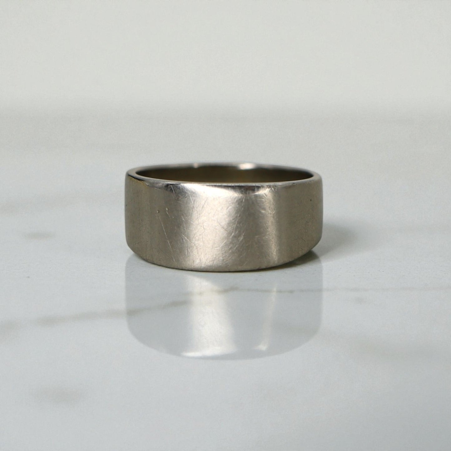 Vintage 14k White Gold Cigar Band – Flat Profile, Size 5.5, 4g Solid Gold