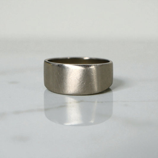 Vintage 14k White Gold Cigar Band – Flat Profile, Size 5.5, 4g Solid Gold