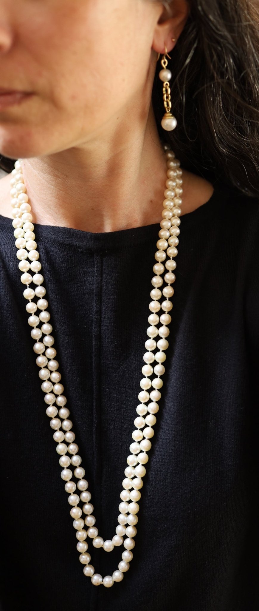 Akoya Pearl Necklace 8 - 8.MM White Akoya Strands - Petra Star