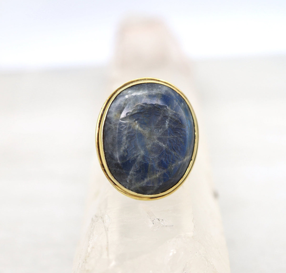 Amazing Victorian Medusa Labradorite Intaglio - Petra Star
