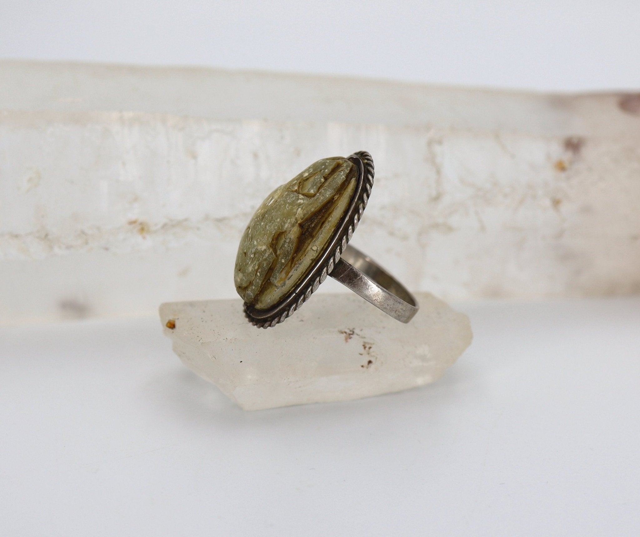 Ancient Egyptian Steatite Scarab & Silver Ring - Petra Star