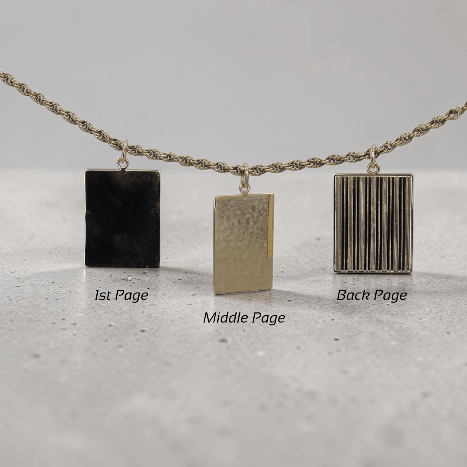 Antique 14K Gold Art Deco Book Pendant — Converted to Three Individual Medallion Pendants — Circa 1930s - Petra Star