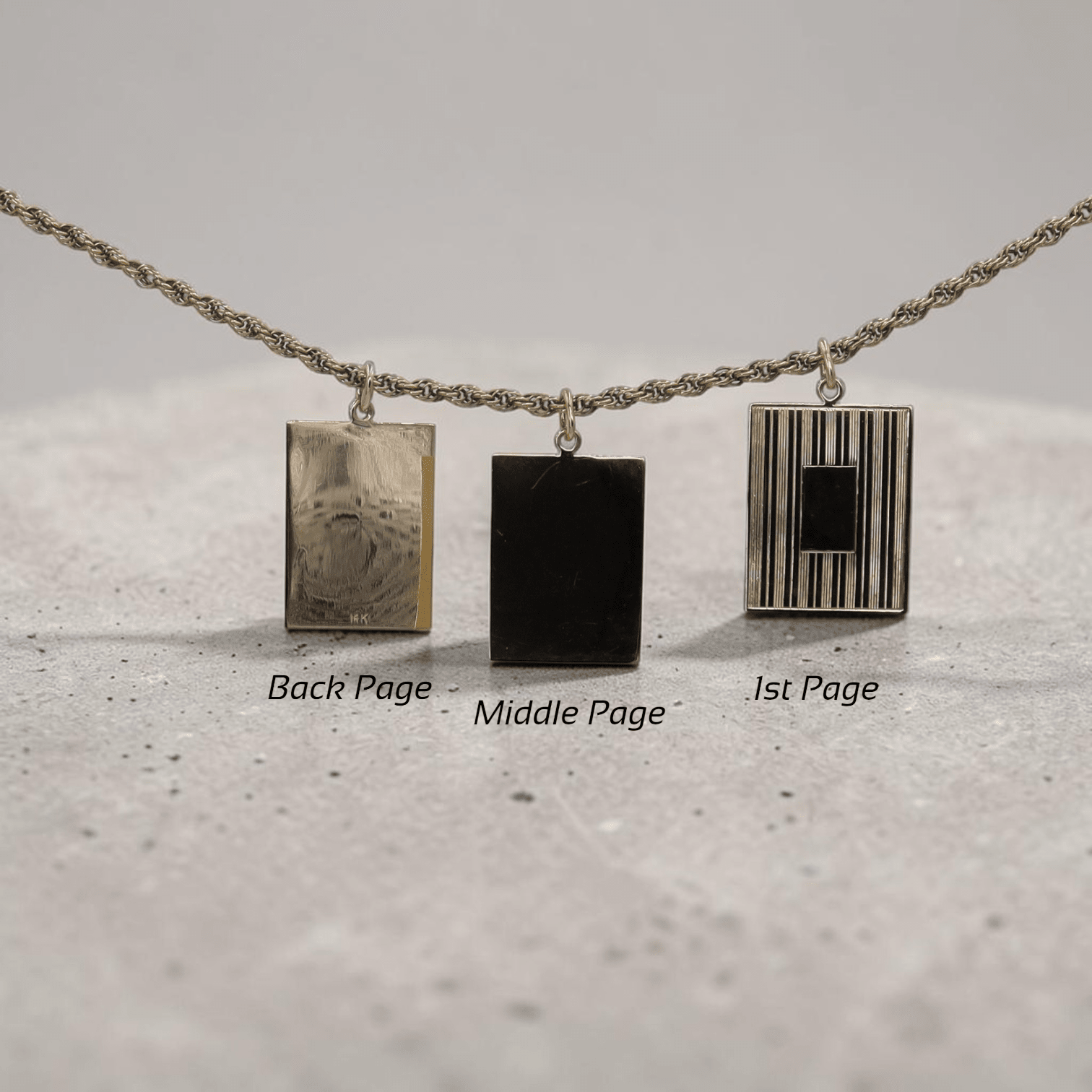 Antique 14K Gold Art Deco Book Pendant — Converted to Three Individual Medallion Pendants — Circa 1930s - Petra Star
