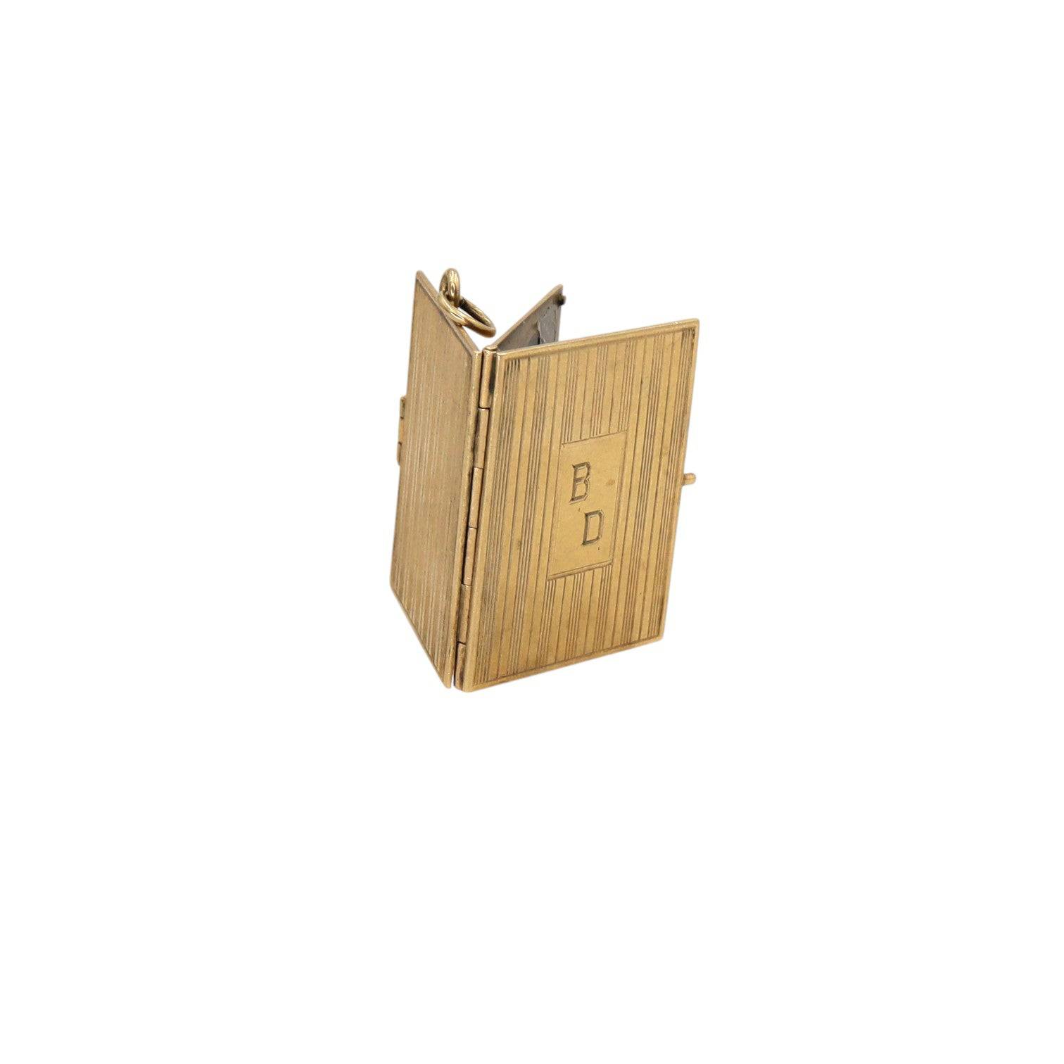 Antique 14K Gold Art Deco Book Pendant — Converted to Three Individual Medallion Pendants — Circa 1930s - Petra Star