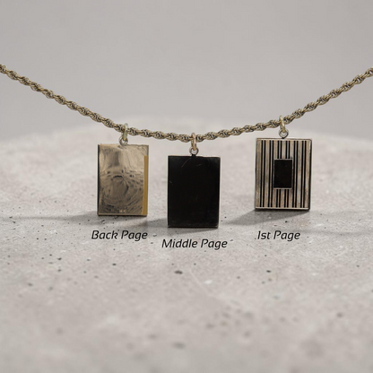Antique 14K Gold Art Deco Book Pendant — Converted to Three Individual Medallion Pendants — Circa 1930s
