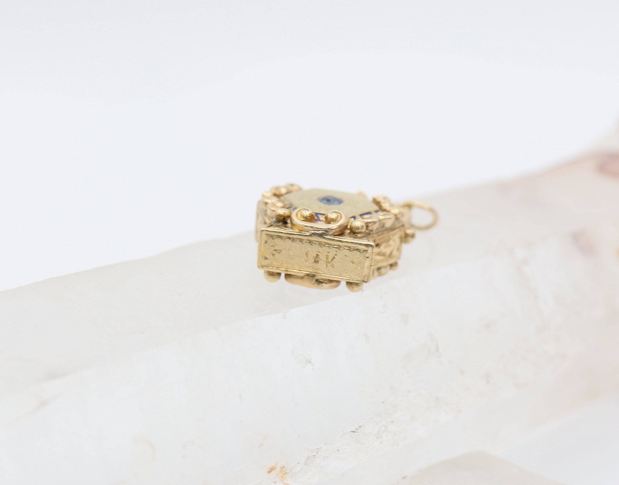 Antique 14k Gold Pitcher Charm Pendant - Petra Star