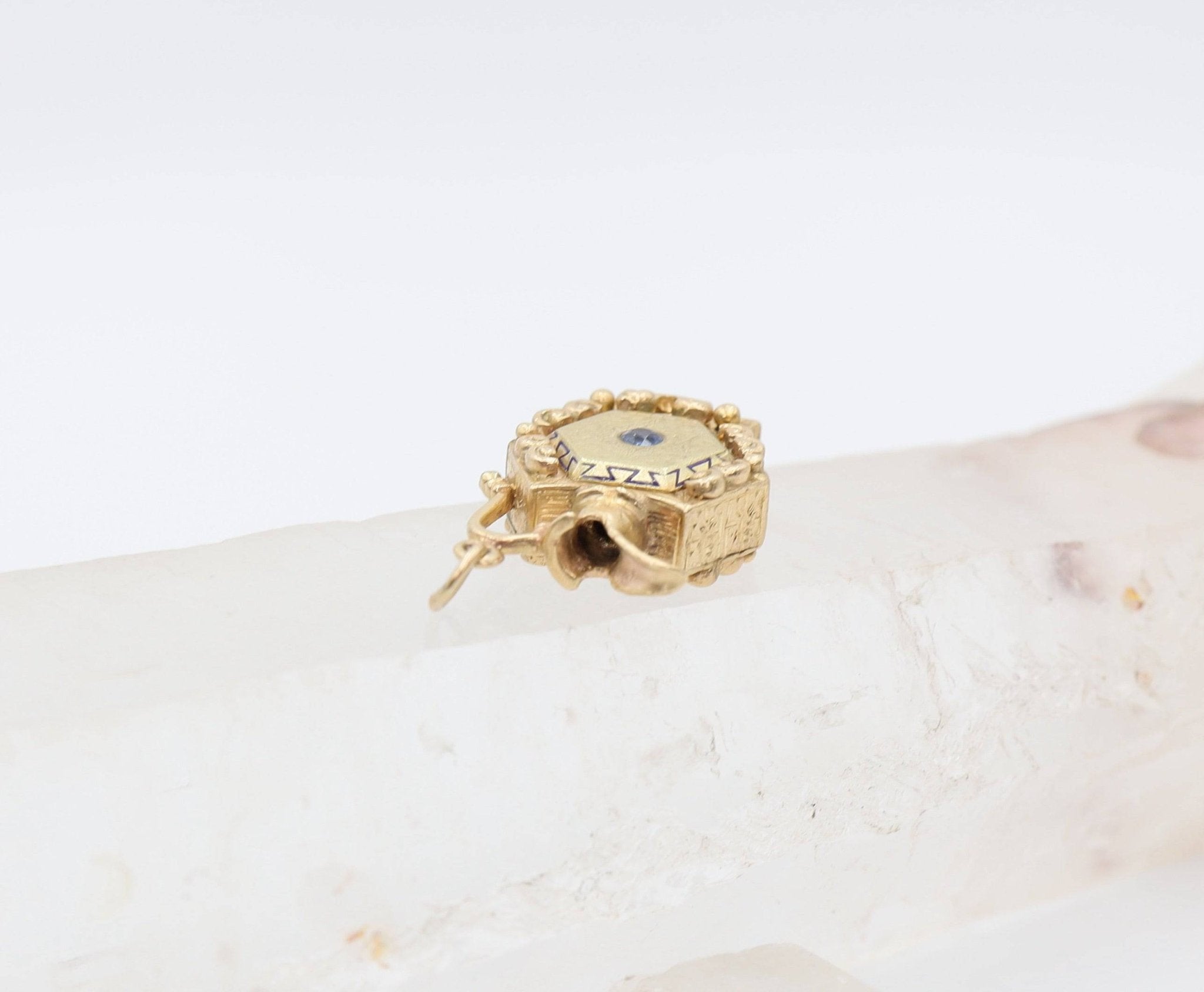 Antique 14k Gold Pitcher Charm Pendant - Petra Star